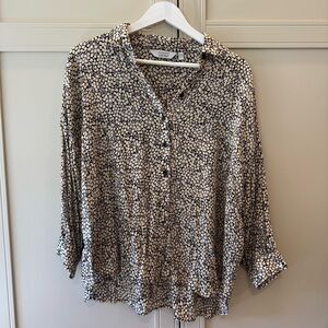 & Other Stories Black and White Floral Button Down Shirt